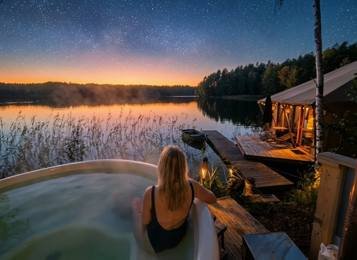 Nendres spa nameliai dviems Prie Balcio ezero